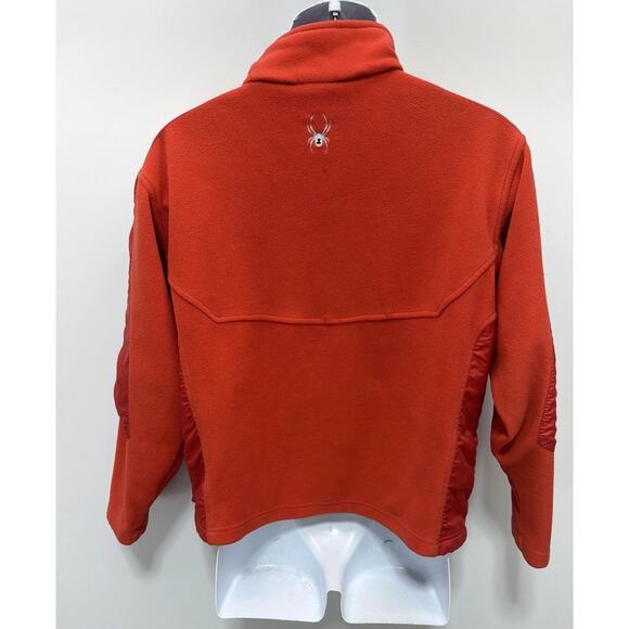 SPYDER BIG KIDS Boy’s Orange Fleece/Nylon Full Zip Jacket Size XL - Picture 2 of 6
